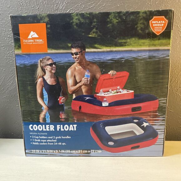 OZARK TRAIL Cooler Float Texas Flag Red/White/Blue 39"x31"x9" Inflatable - Picture 1 of 3